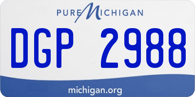 MI license plate DGP2988