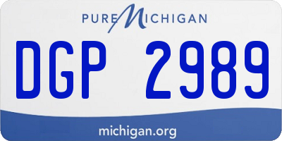 MI license plate DGP2989