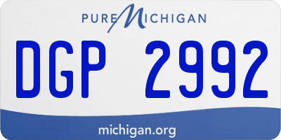MI license plate DGP2992
