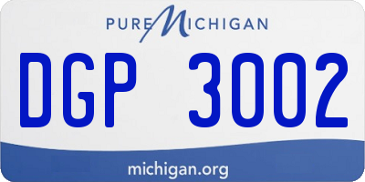 MI license plate DGP3002
