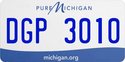 MI license plate DGP3010