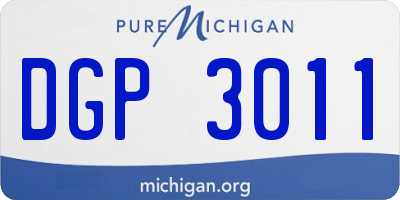 MI license plate DGP3011