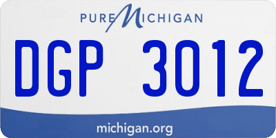 MI license plate DGP3012