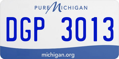 MI license plate DGP3013