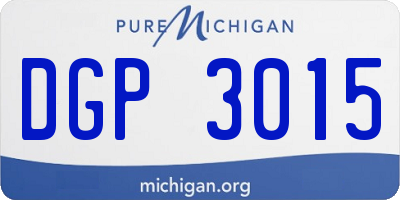MI license plate DGP3015