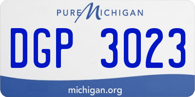 MI license plate DGP3023