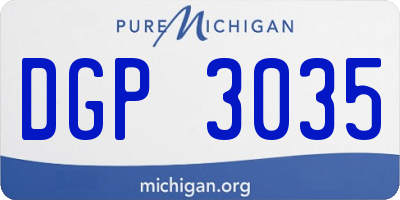 MI license plate DGP3035