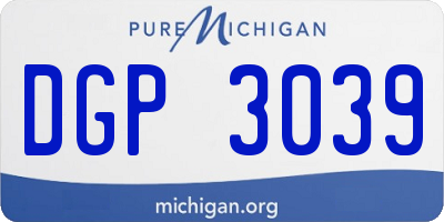 MI license plate DGP3039
