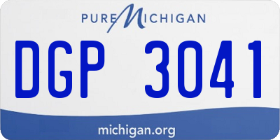 MI license plate DGP3041