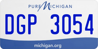 MI license plate DGP3054