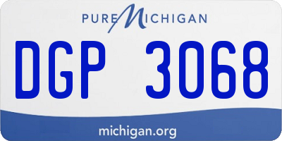 MI license plate DGP3068