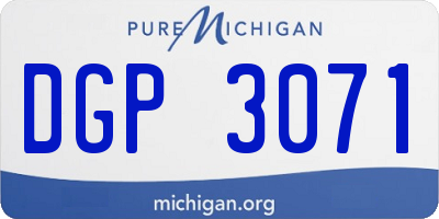 MI license plate DGP3071
