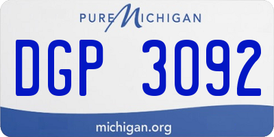 MI license plate DGP3092