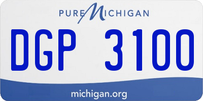 MI license plate DGP3100