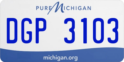 MI license plate DGP3103