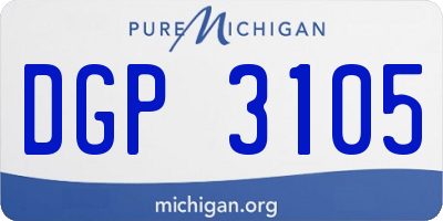 MI license plate DGP3105