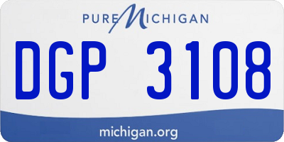 MI license plate DGP3108