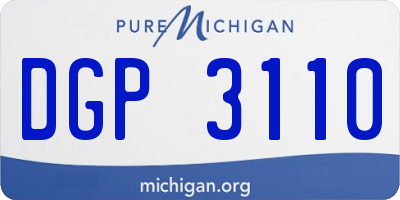 MI license plate DGP3110
