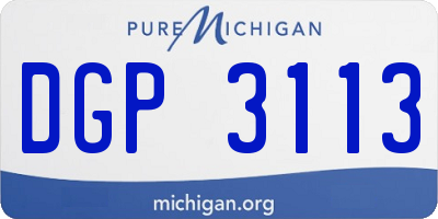 MI license plate DGP3113