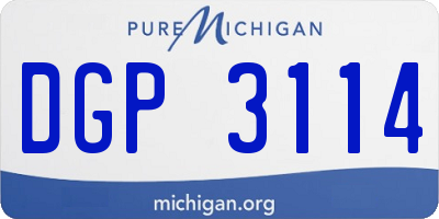MI license plate DGP3114