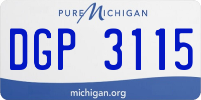 MI license plate DGP3115