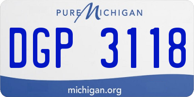 MI license plate DGP3118
