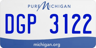 MI license plate DGP3122