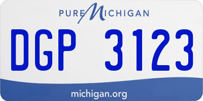 MI license plate DGP3123