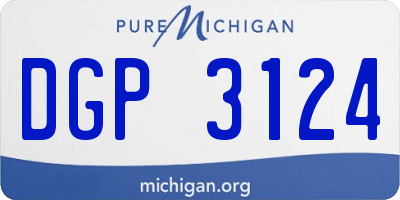 MI license plate DGP3124