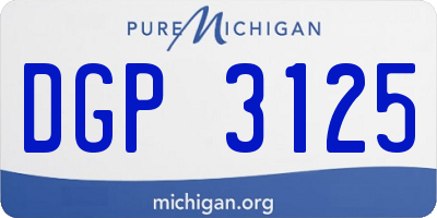 MI license plate DGP3125