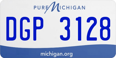 MI license plate DGP3128