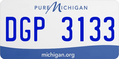 MI license plate DGP3133