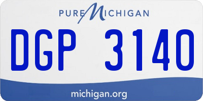 MI license plate DGP3140