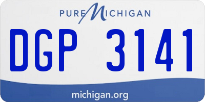 MI license plate DGP3141