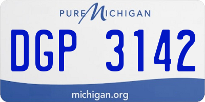 MI license plate DGP3142