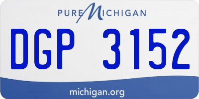 MI license plate DGP3152