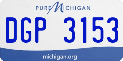 MI license plate DGP3153