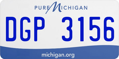 MI license plate DGP3156