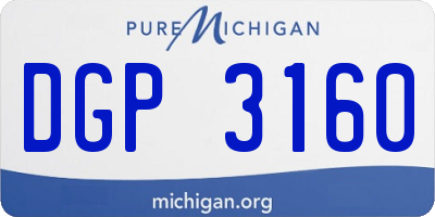 MI license plate DGP3160