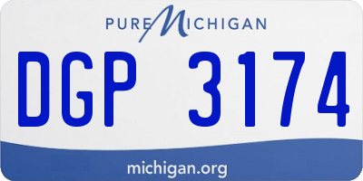 MI license plate DGP3174