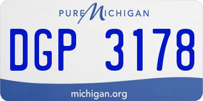 MI license plate DGP3178