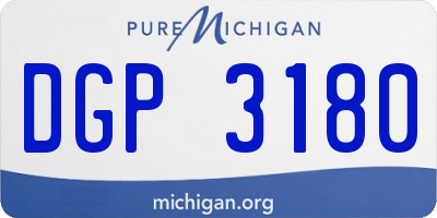 MI license plate DGP3180