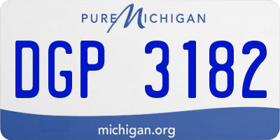 MI license plate DGP3182