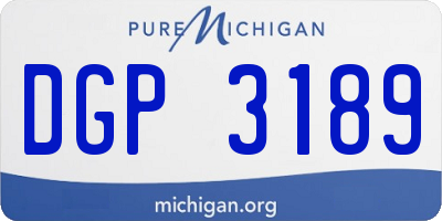 MI license plate DGP3189