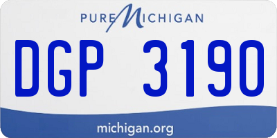 MI license plate DGP3190