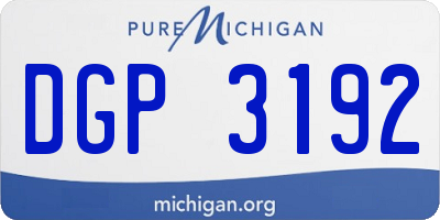 MI license plate DGP3192