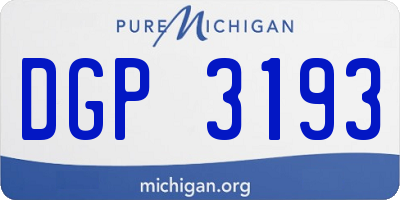MI license plate DGP3193