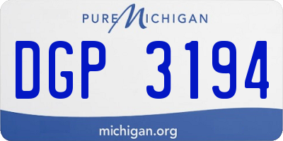 MI license plate DGP3194