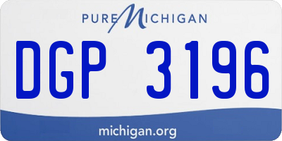 MI license plate DGP3196