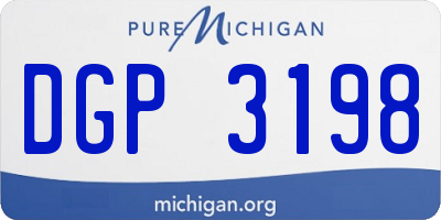 MI license plate DGP3198